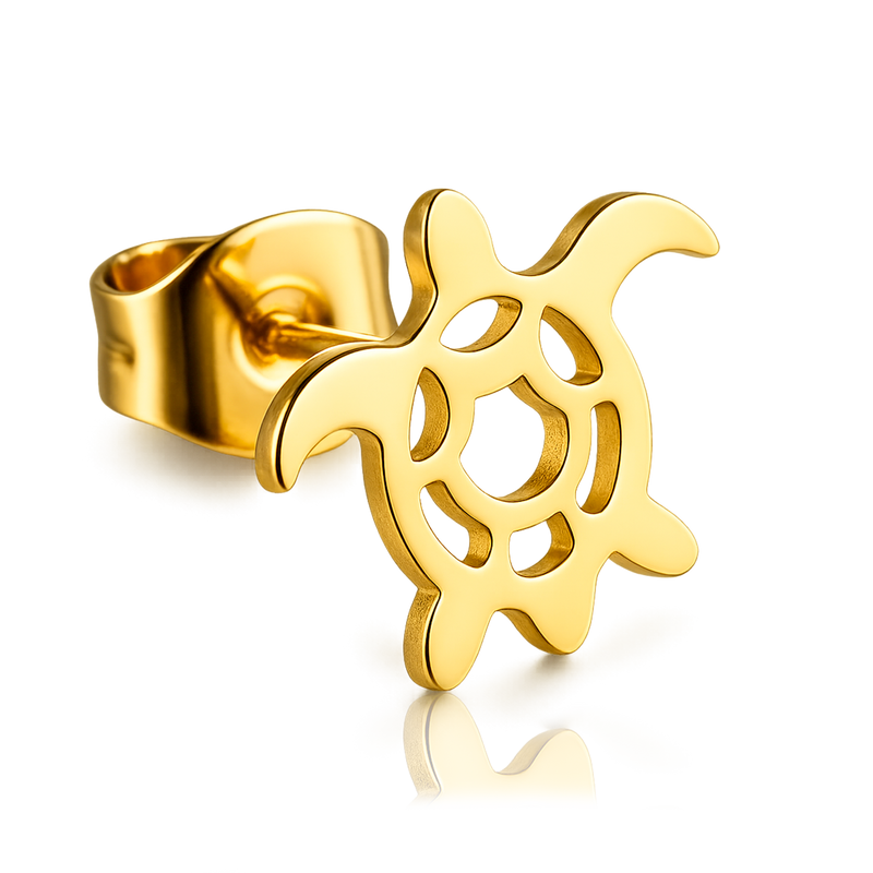 Pendiente Tortuga Silueta Oro