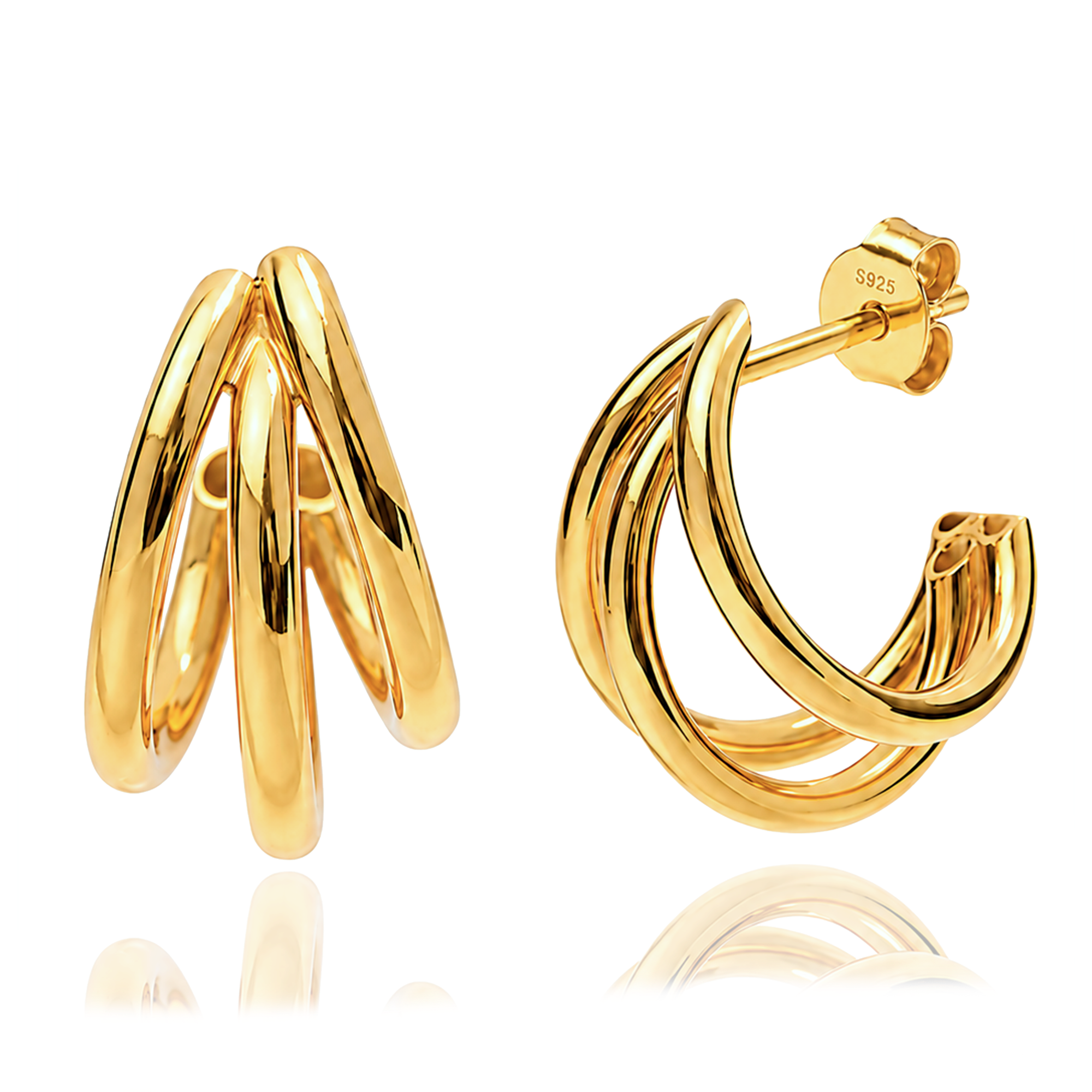 Orecchini triplo oro