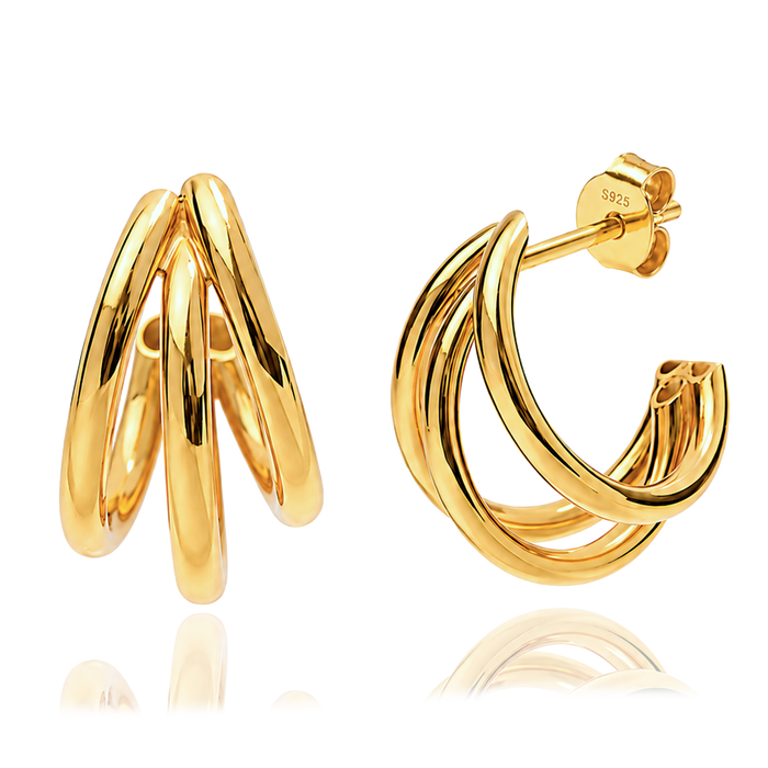 Orecchini triplo oro