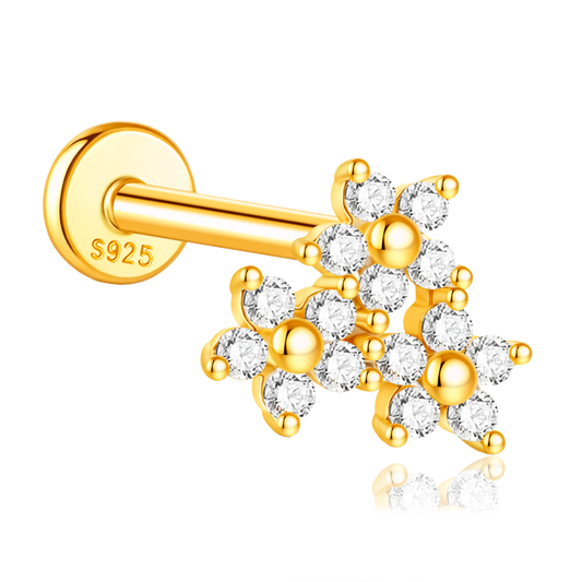 Pendiente Triple Daisy Oro