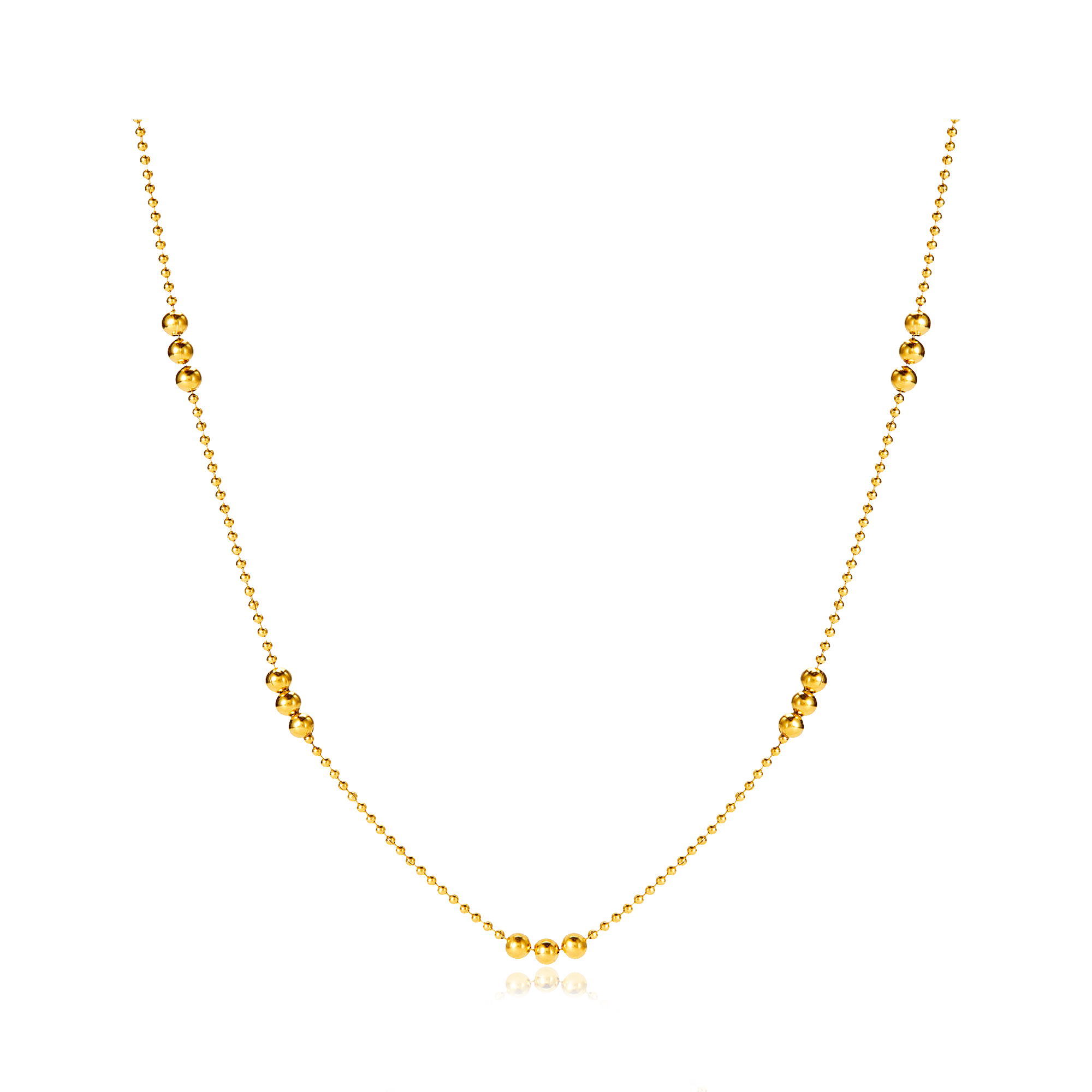 Collar Mini Triple Bolitas Oro