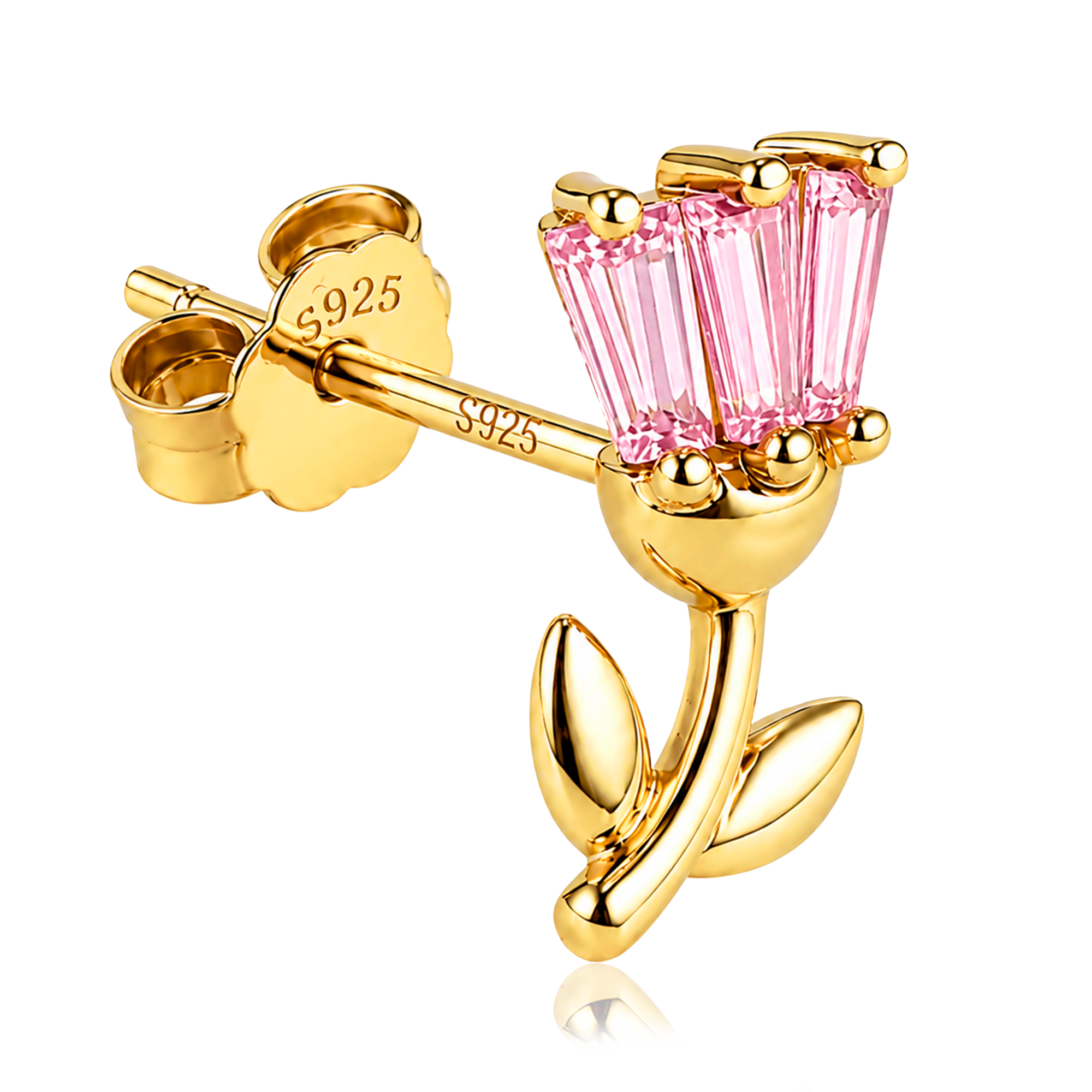 Pendiente Tulipán Rosa Oro