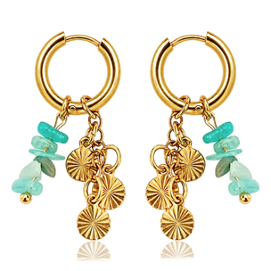 Orecchini Medi Basic Conchiglia Blu Oro