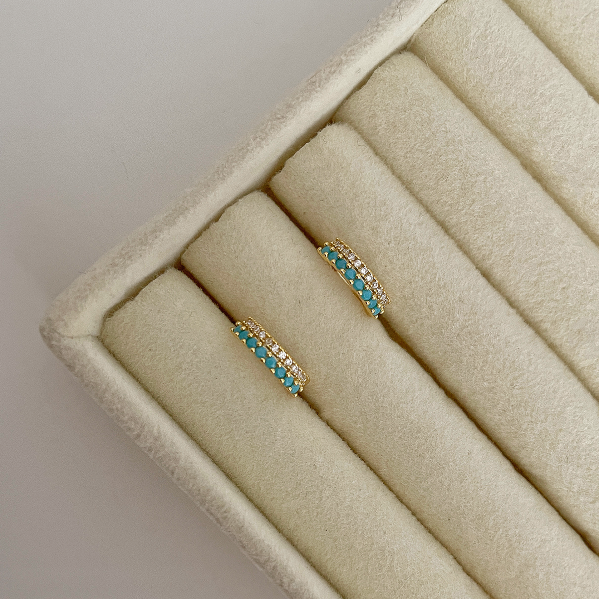 Aros Mava Turquesa Oro