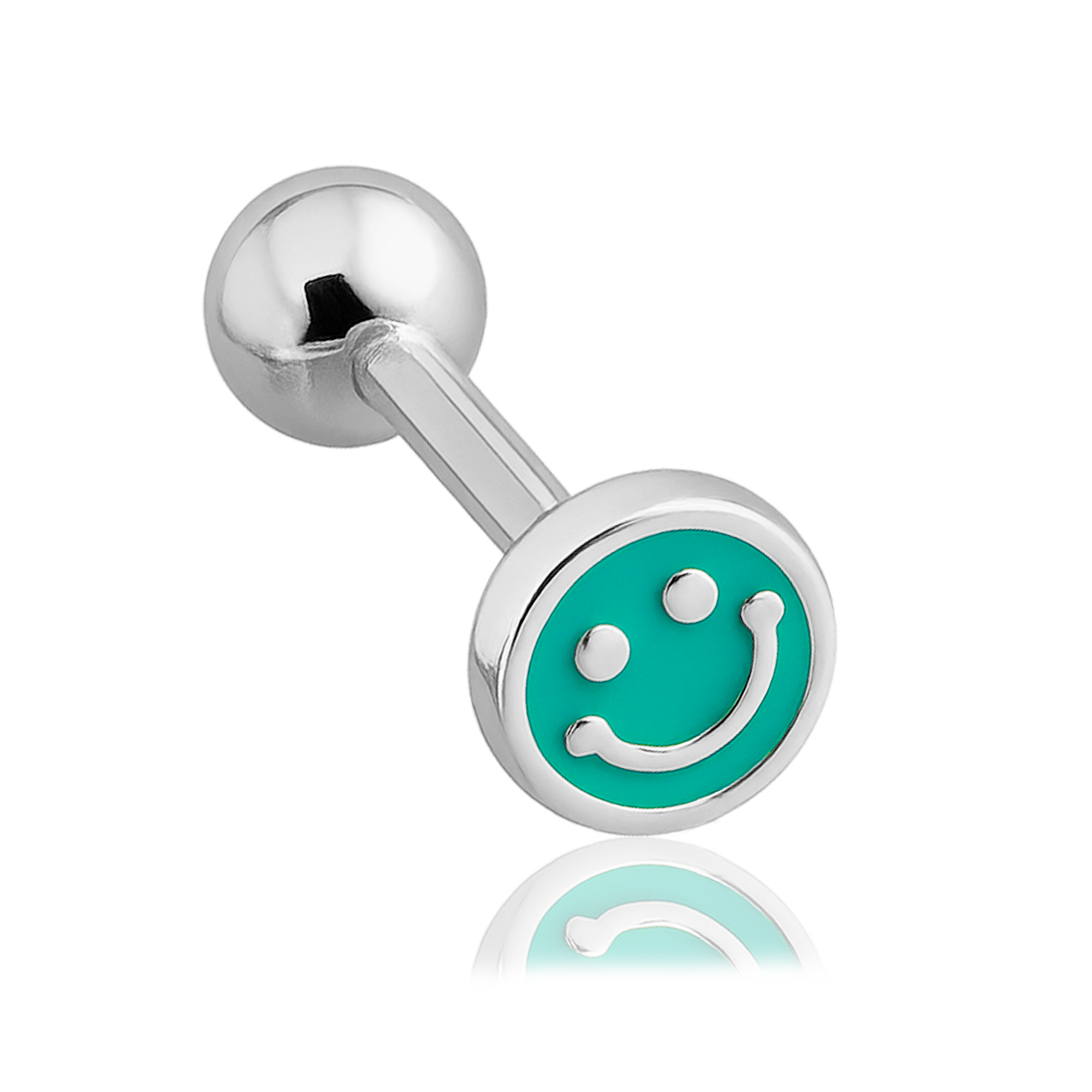Pendiente Mini Smile Turquesa Plata
