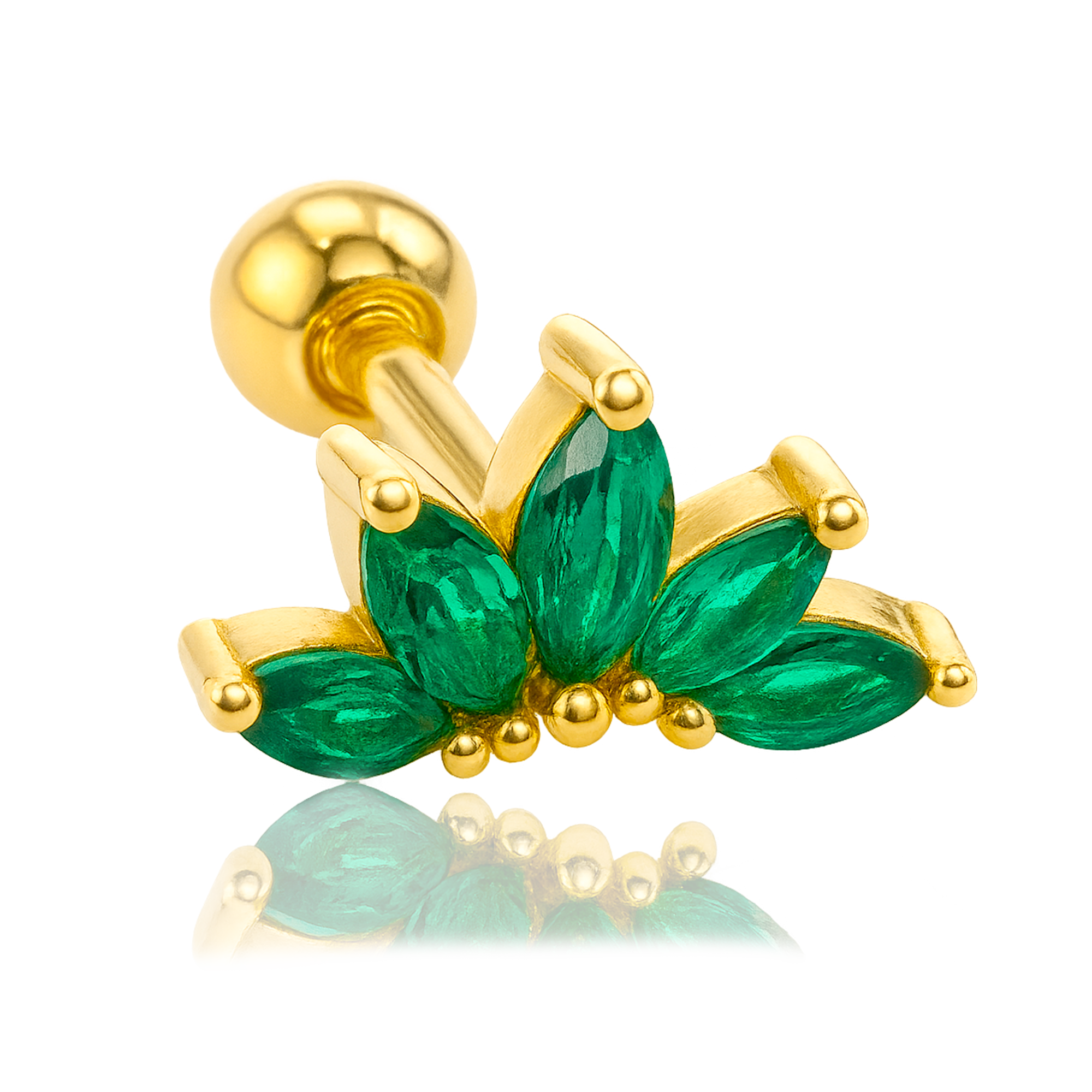 Pendiente Tabi Verde Oro
