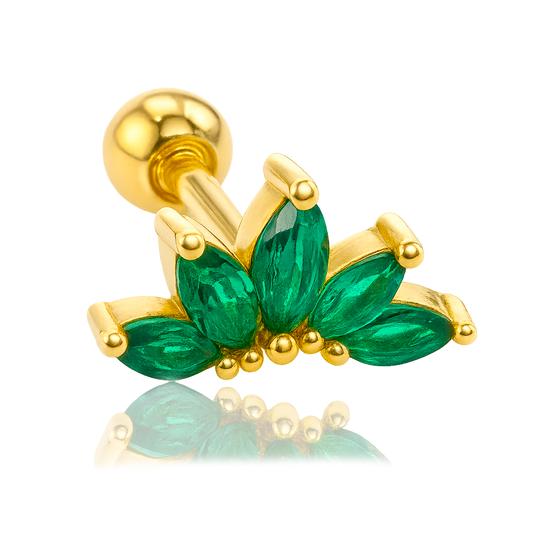 Pendiente Tabi Verde Oro