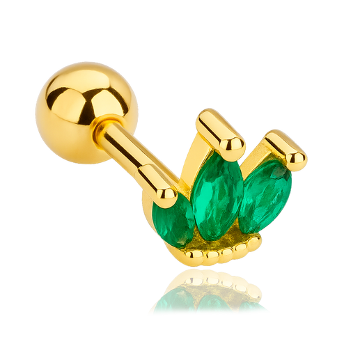 Pendiente Tulipán Verde Oro