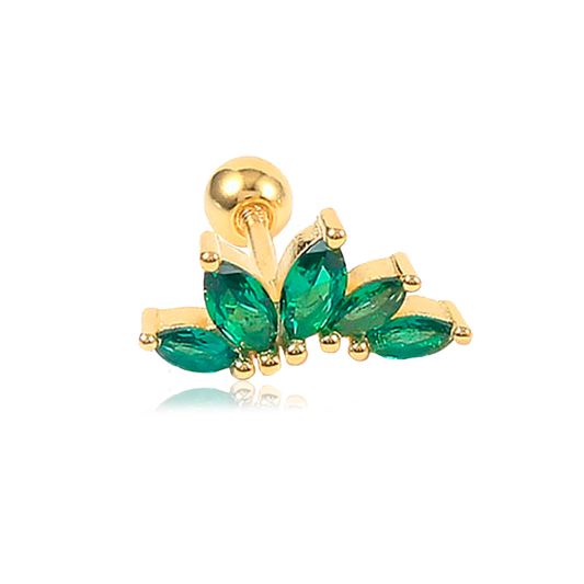 Pendiente Tabi Verde Oro