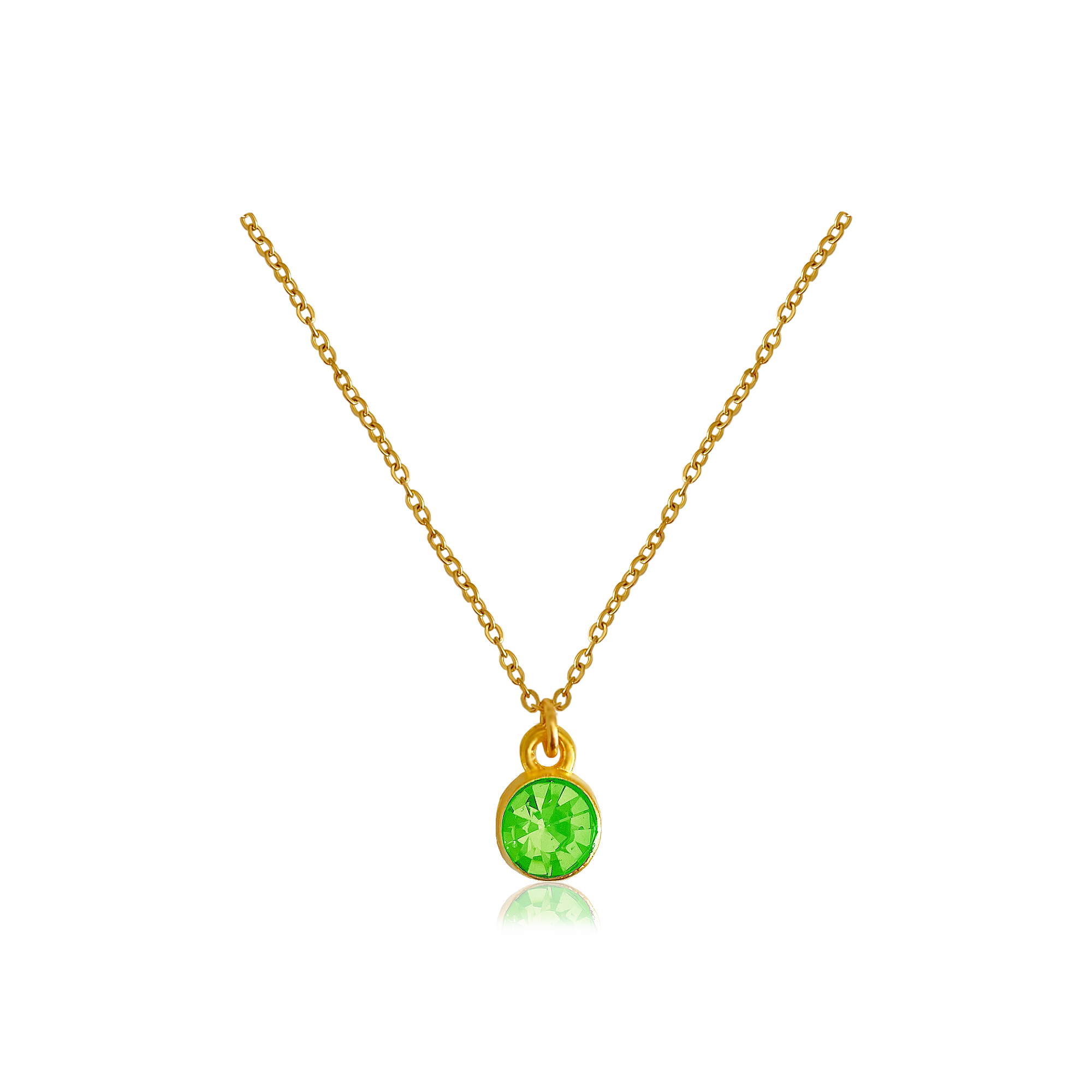 Collar Light Green Dot Oro