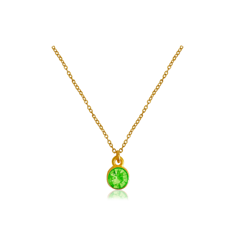 Collar Light Green Dot Oro
