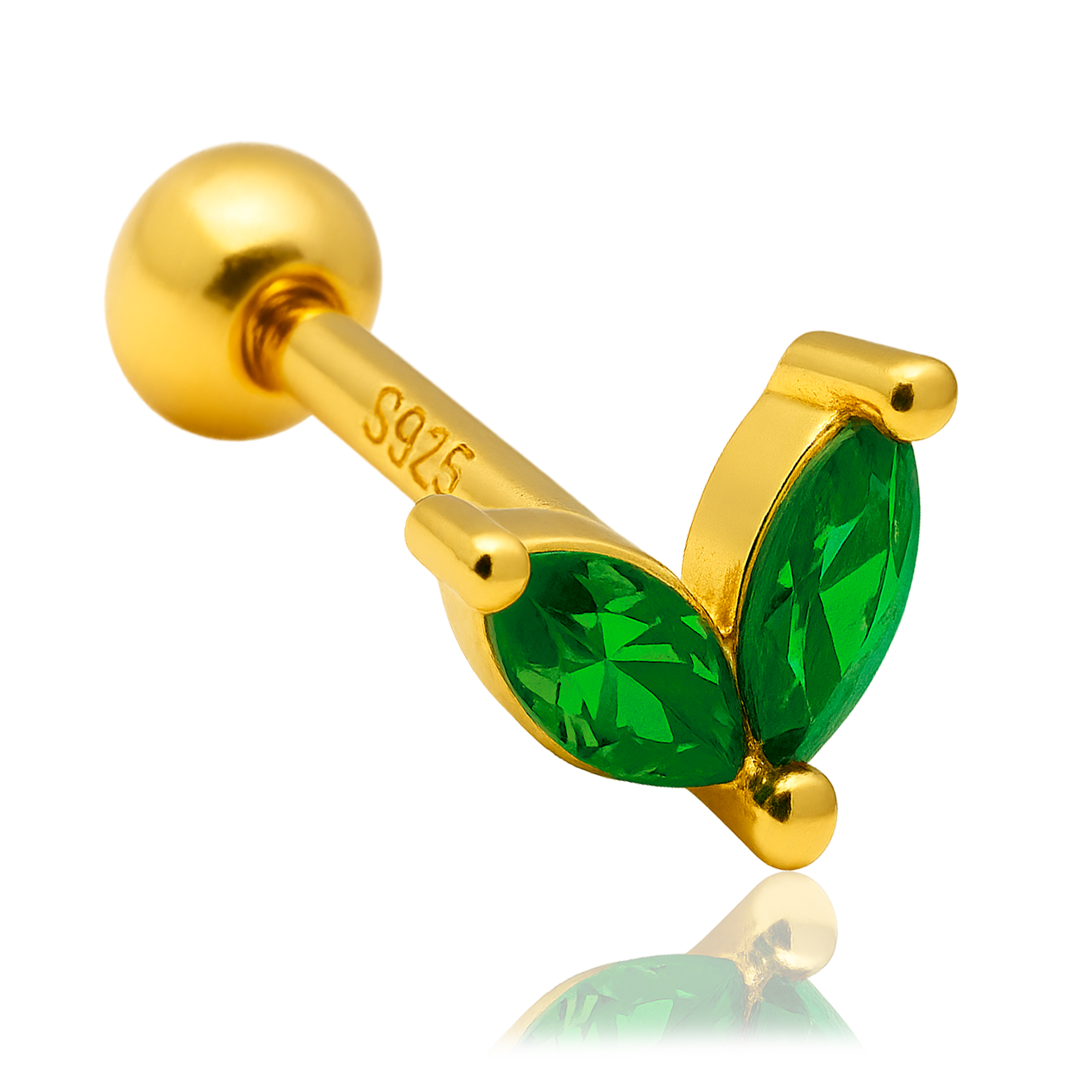 Pendiente Blossom Verde Oro