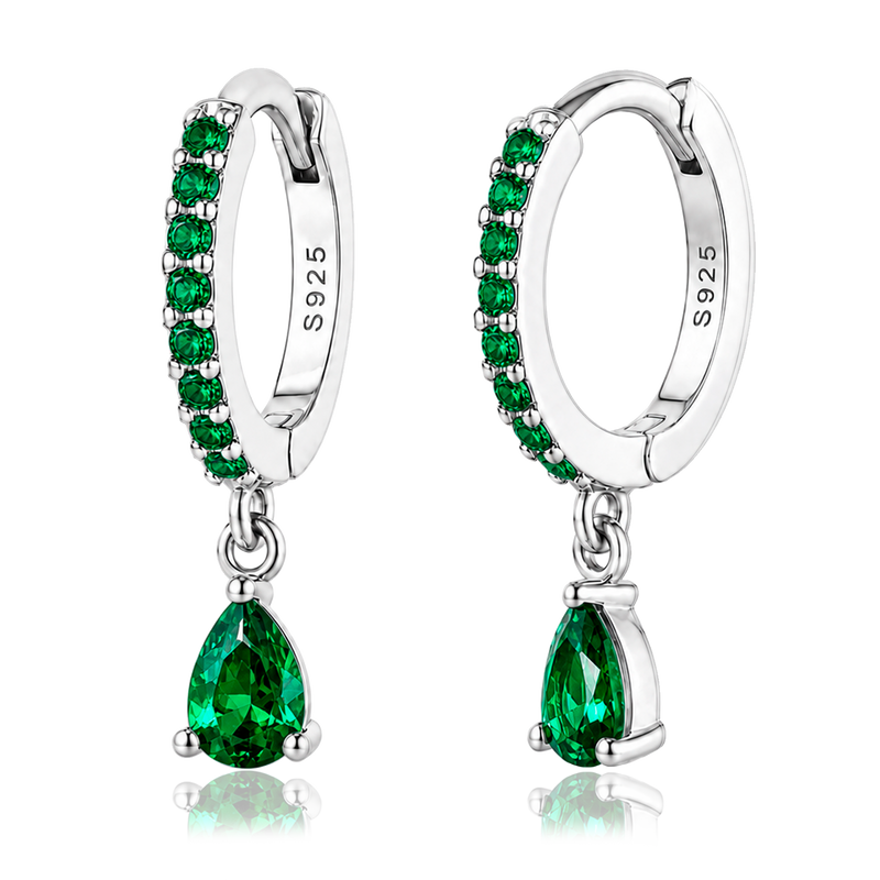 Aros Ayla Verde Plata