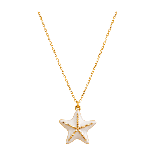 Collar White Starfish Oro