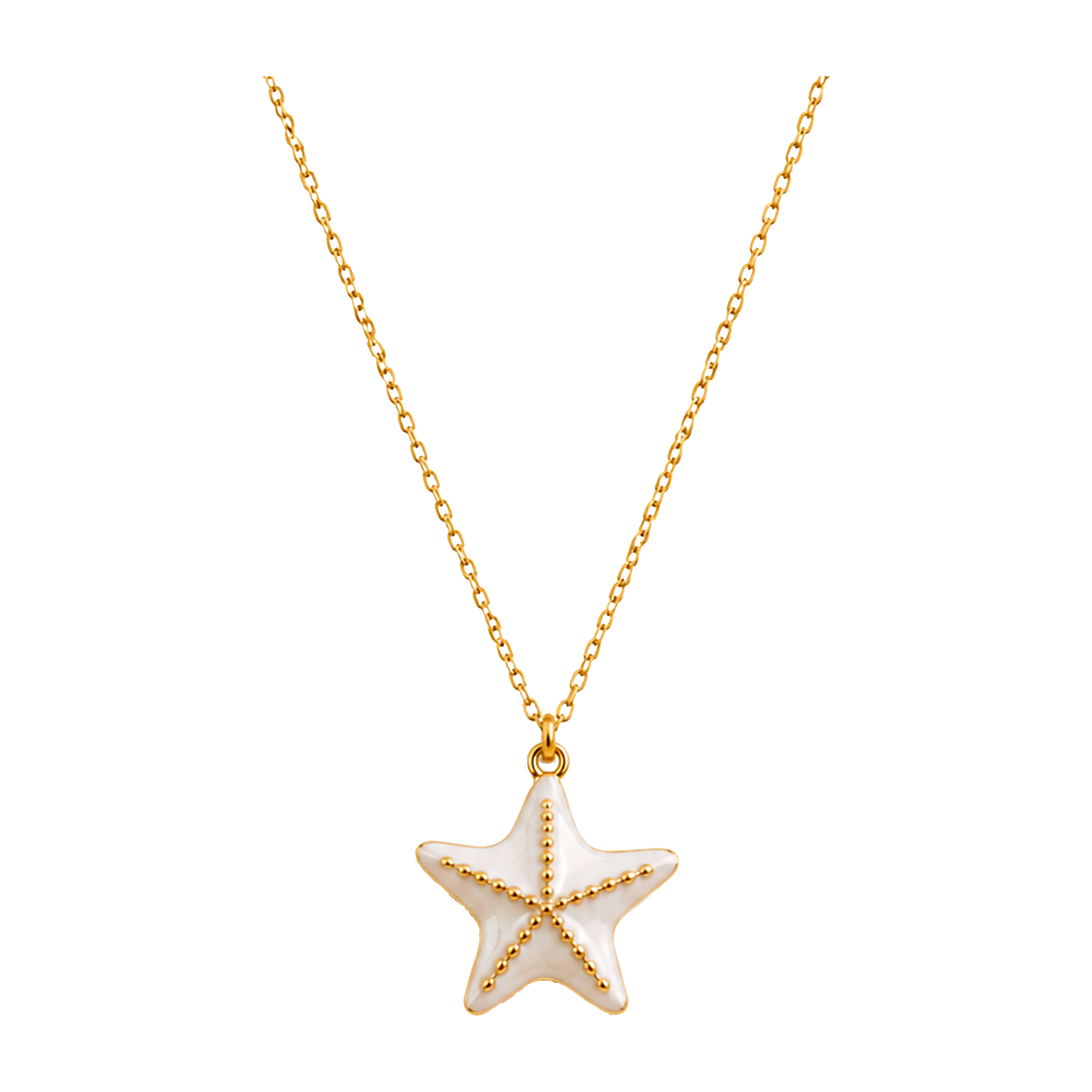 Collar White Starfish Oro
