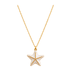 Collar White Starfish Oro