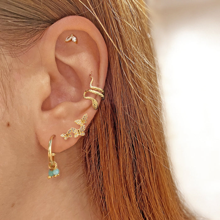 Pendientes Blossom White Oro