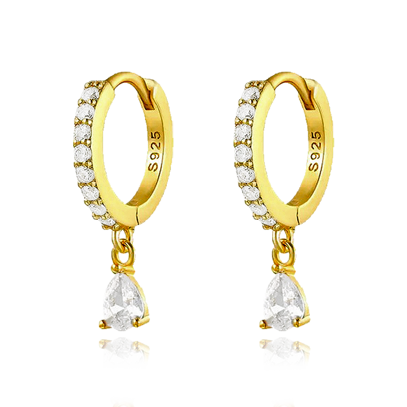 Aros Ayla Blanco Oro