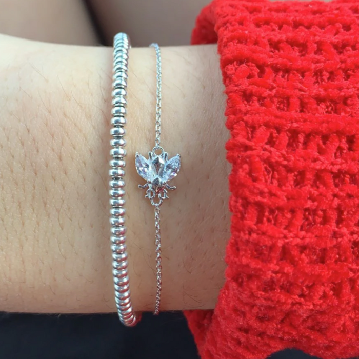 Pulsera White Beetle Plata