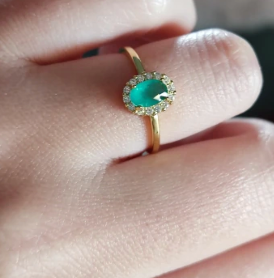 Anillo Oval Green