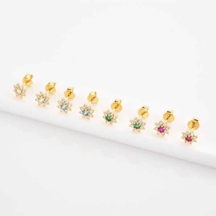 Pendientes Sunflower Celeste