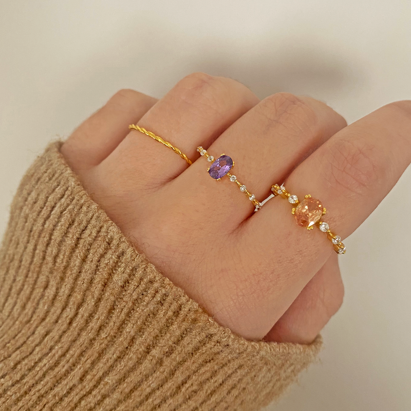 Anillo Zarina Naranja Oro