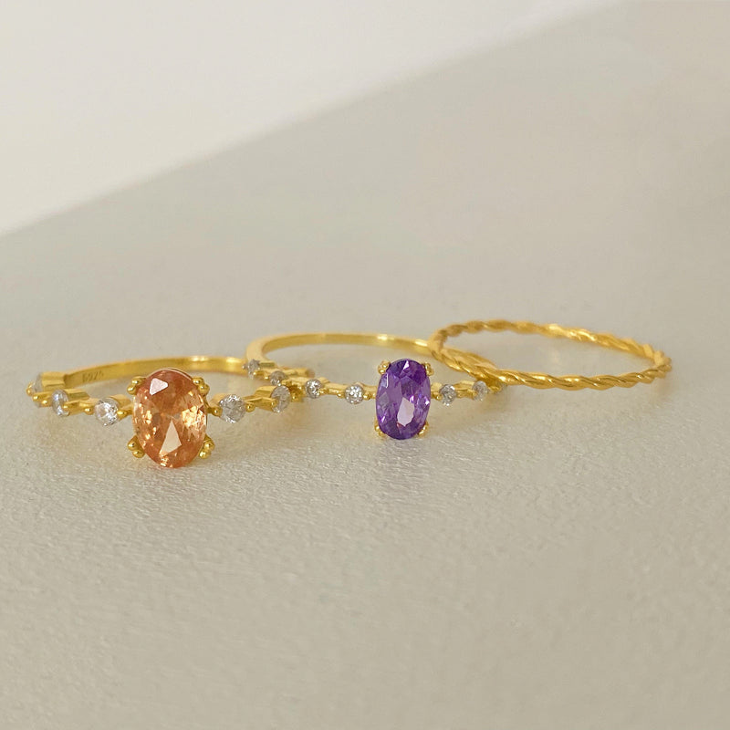 Anillo Zarina Naranja Oro