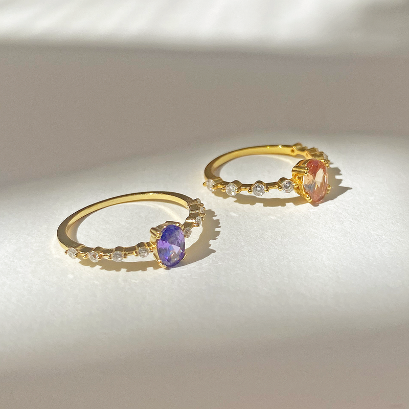 Anillo Zarina Naranja Oro