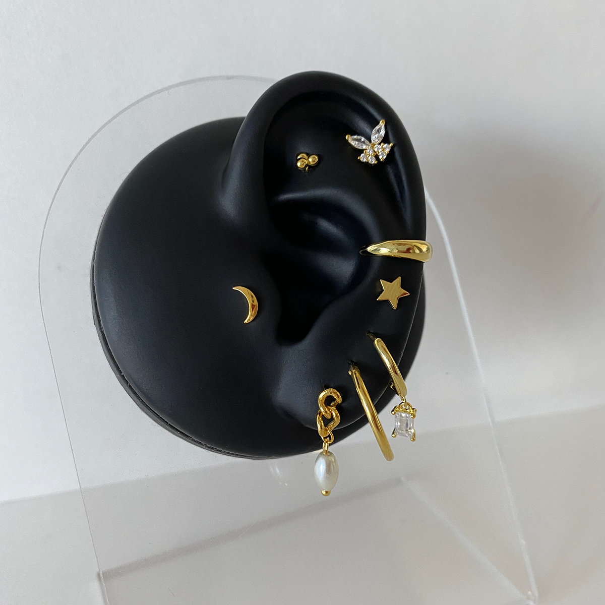 Pendiente Mariposa Blanco Oro