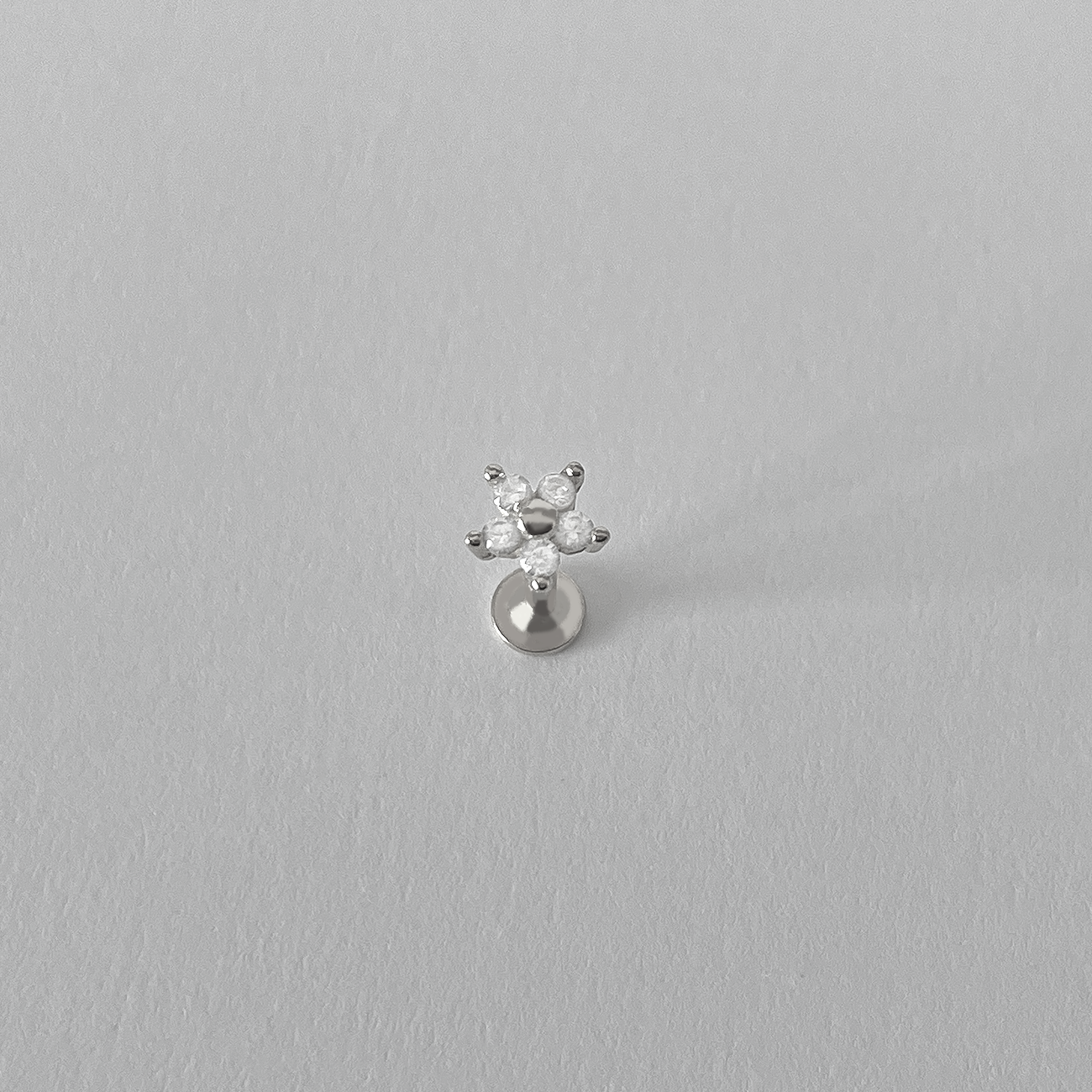 Pendiente White Daisy Plata