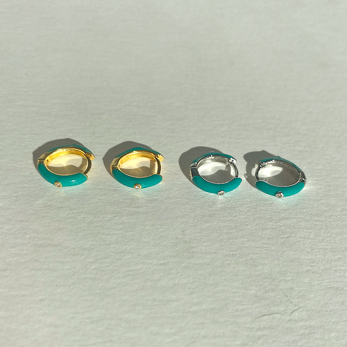 Aros Dea Turquesa Plata