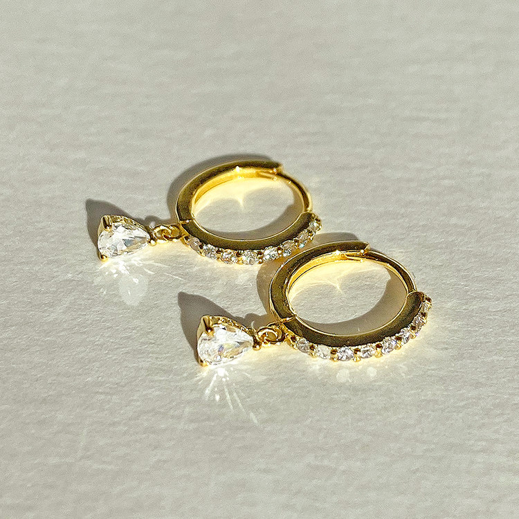 Aros Ayla Blanco Oro
