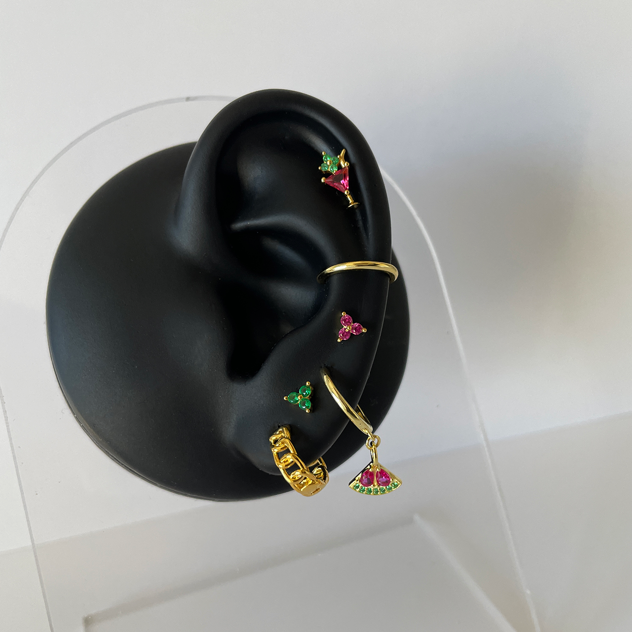 Pendiente Trébol Rosa Oro