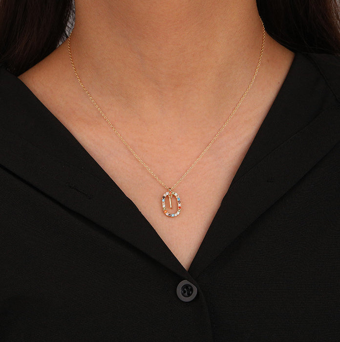 Collana con iniziale a molla