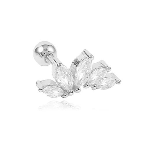 Pendiente Tabi Blanco Plata