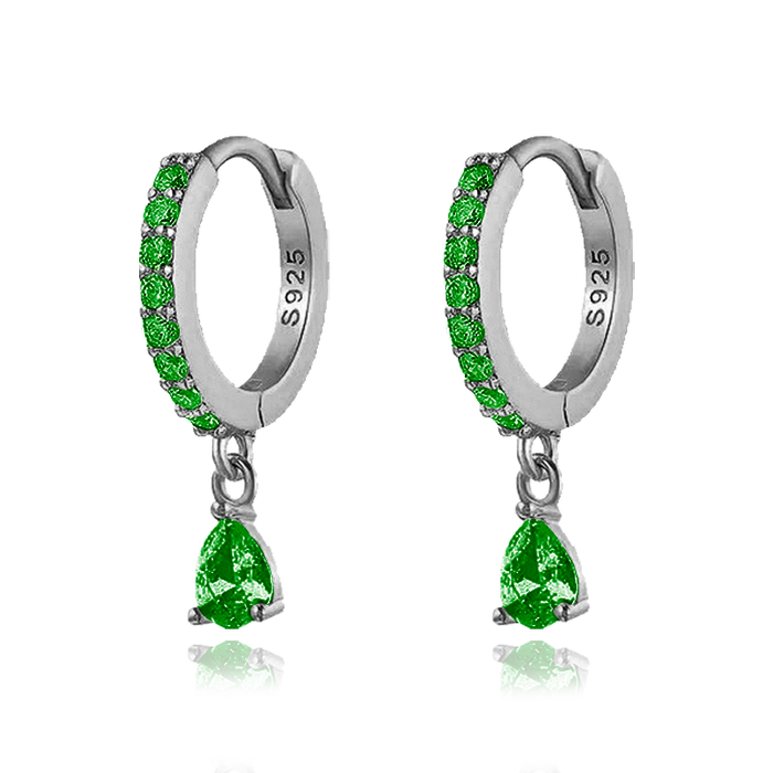 Aros Ayla Verde Plata
