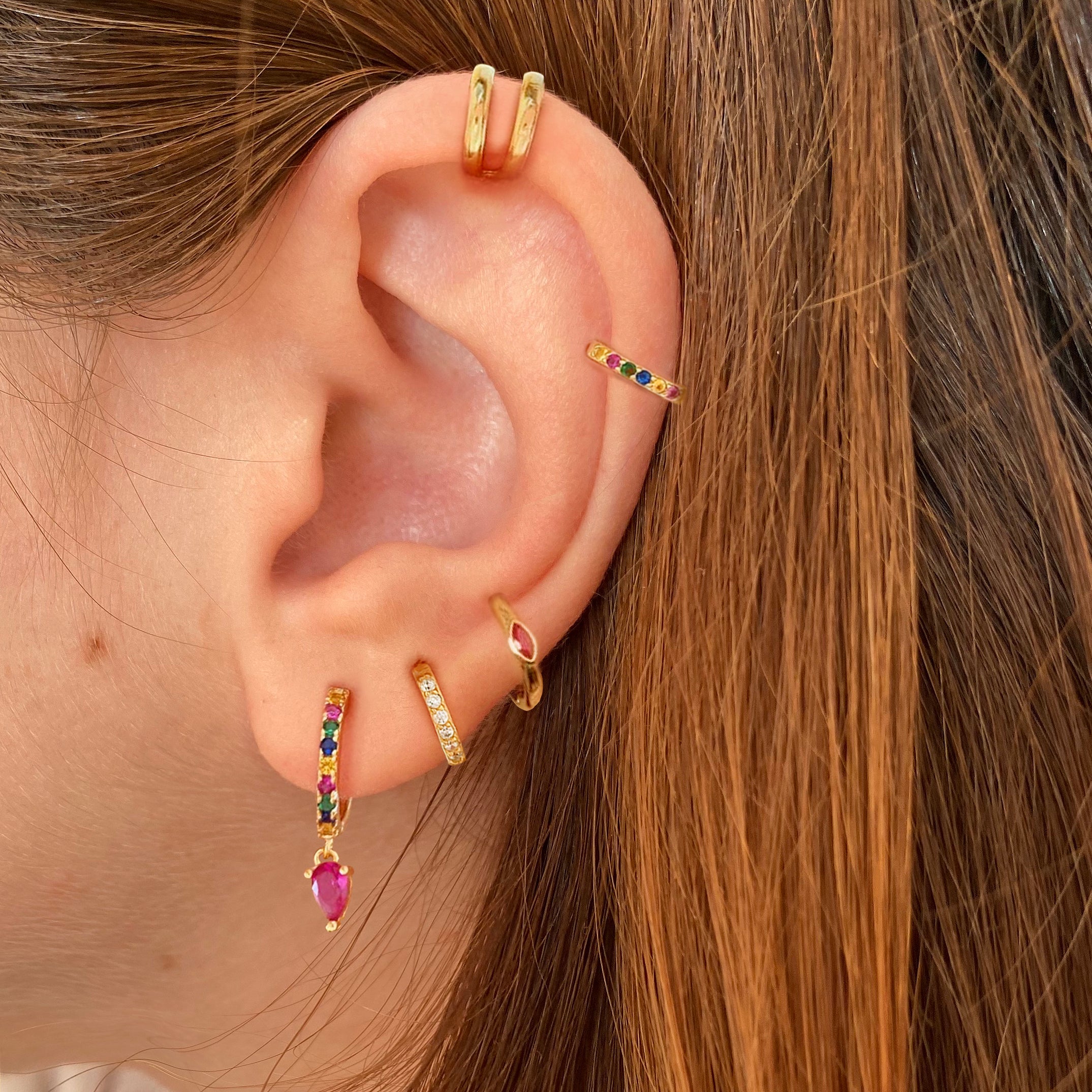 Aros Colorful Pink Oro