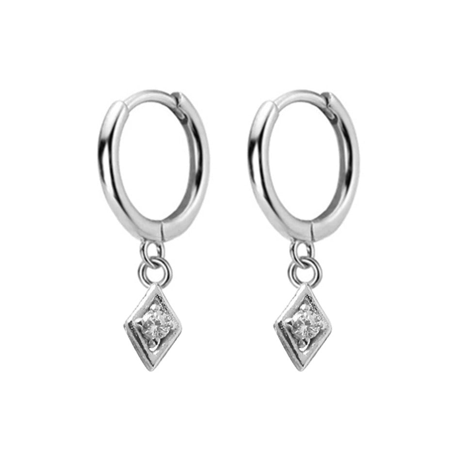Aros Mini Rombo Plata