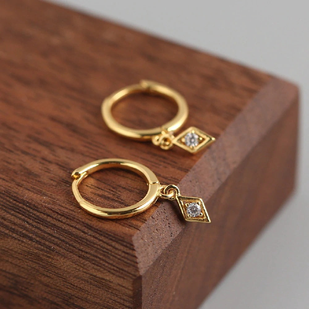 Aros Mini Rombo Oro