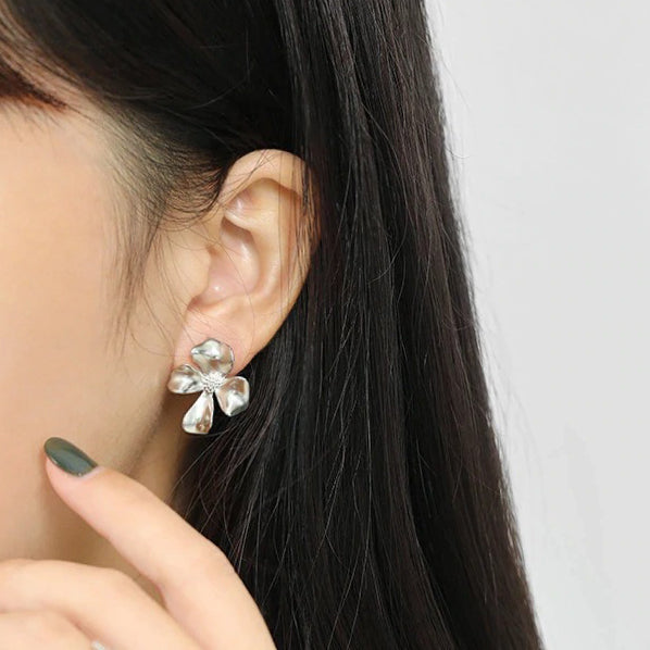 Pendientes Fleur Plata