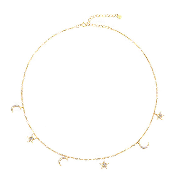 Gold Moon and Stars Choker 