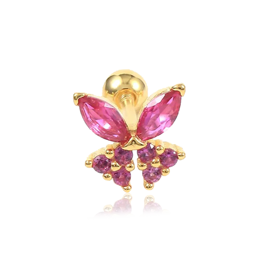 Pendiente Mariposa Rosa