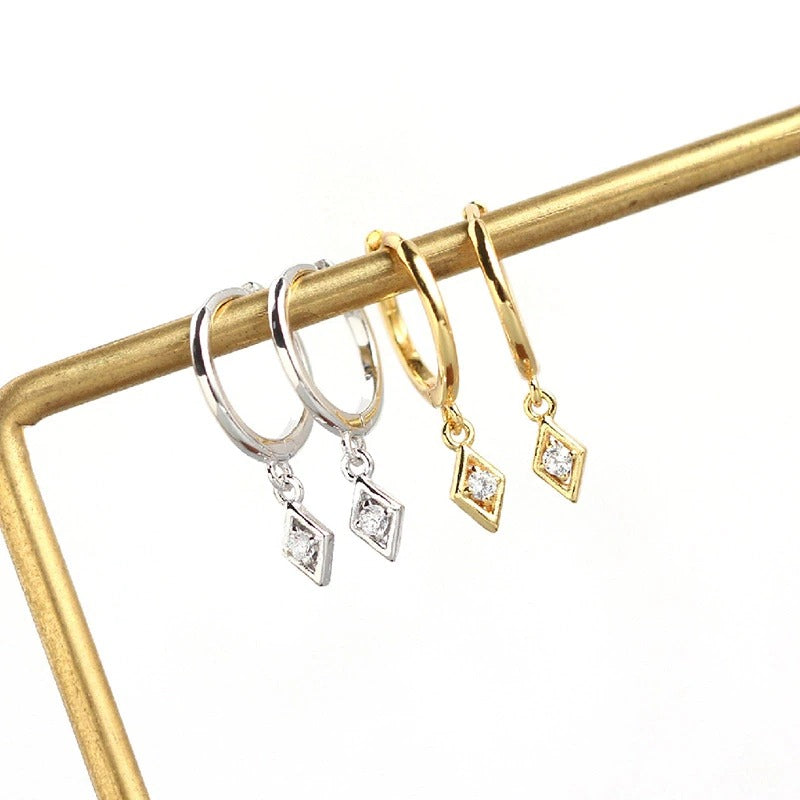 Aros Mini Rombo Plata