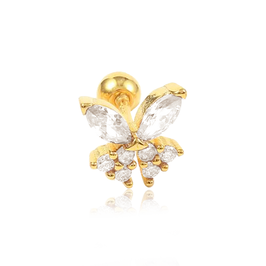 Pendiente Mariposa Blanco Oro