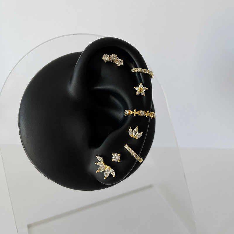Cerchio Mini Bianco Oro - 7mm