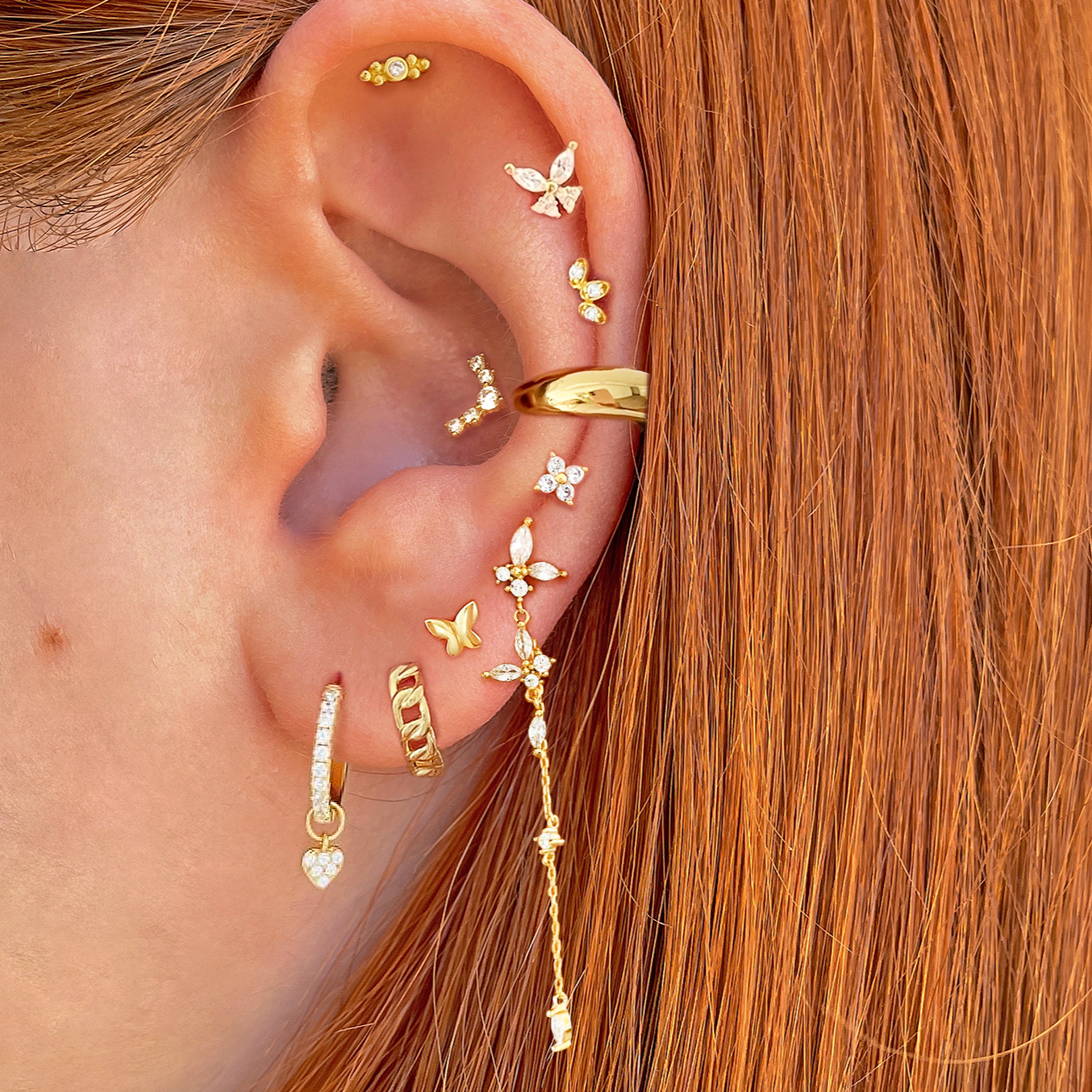 Pendientes Brigitte White Oro