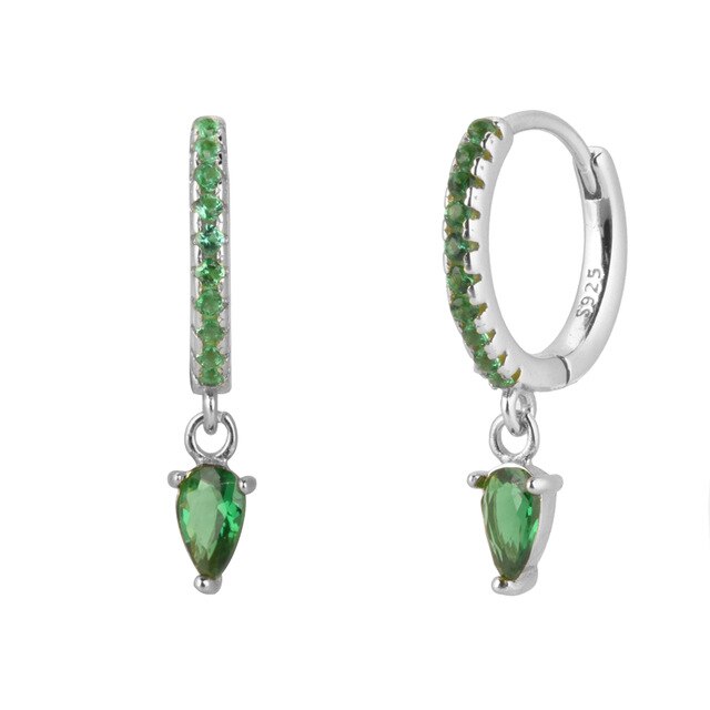 Aros Green Drop Plata