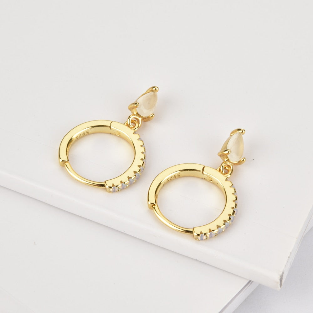 Aros White Drop Oro