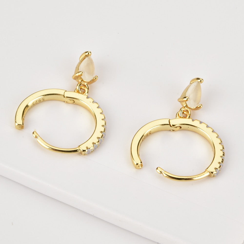 Aros White Drop Oro