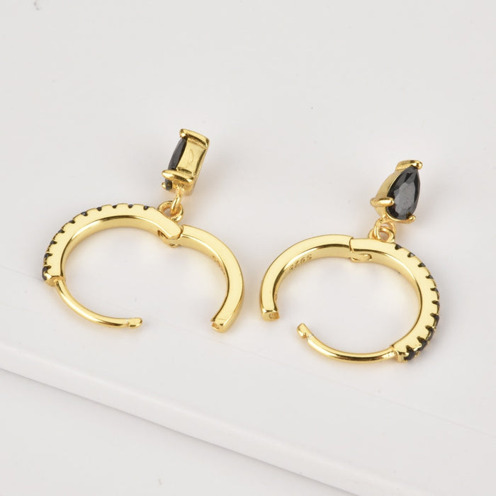 Aros Black Drop Oro
